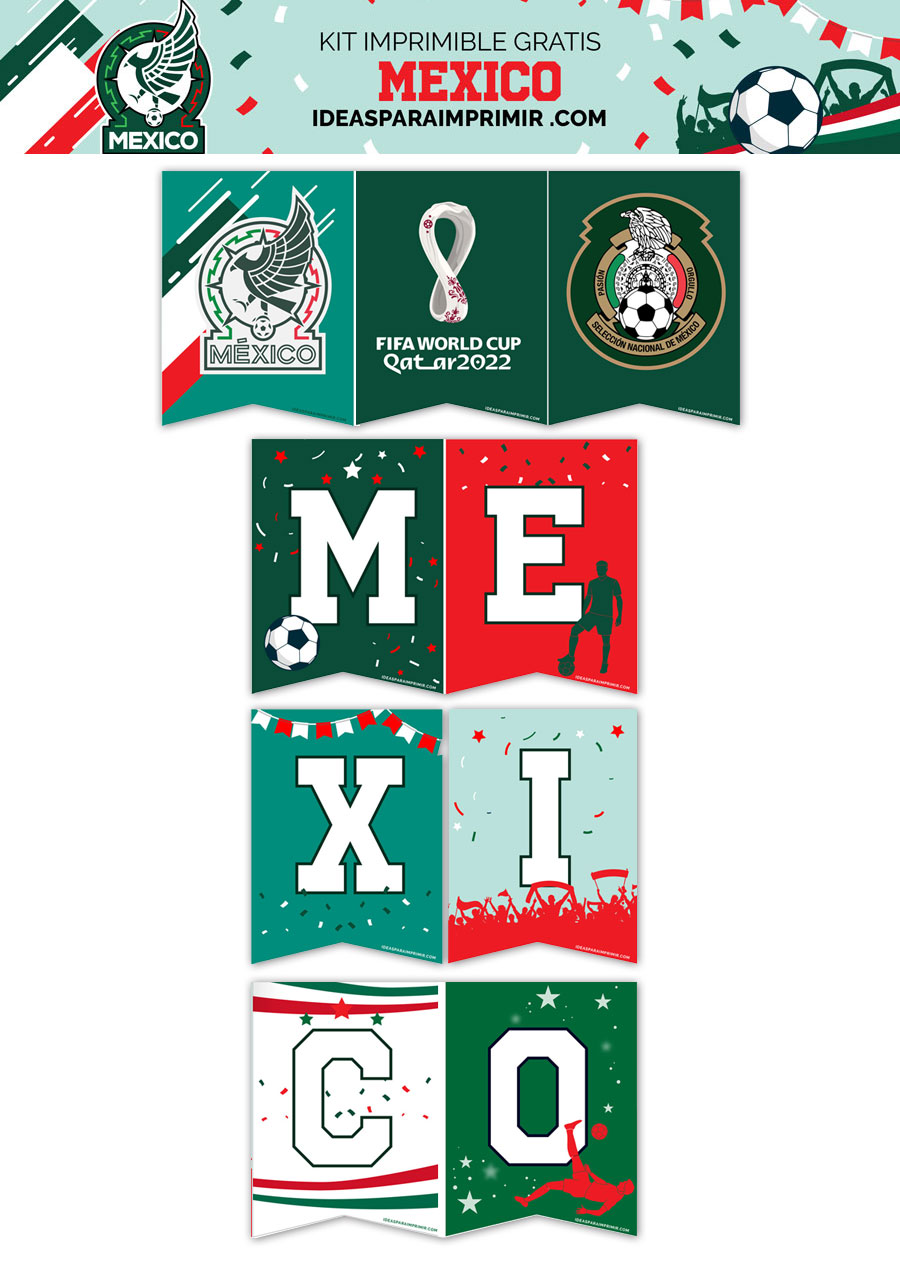 Banderines Selección de Fútbol de México Gratis