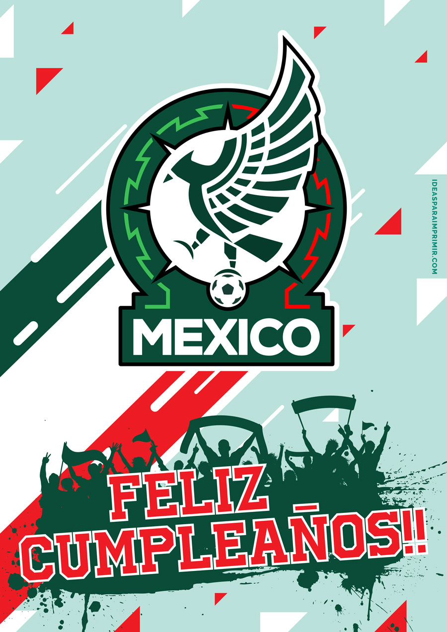 Poster Feliz Cumpleaños - Selección de México - Escudo FMF