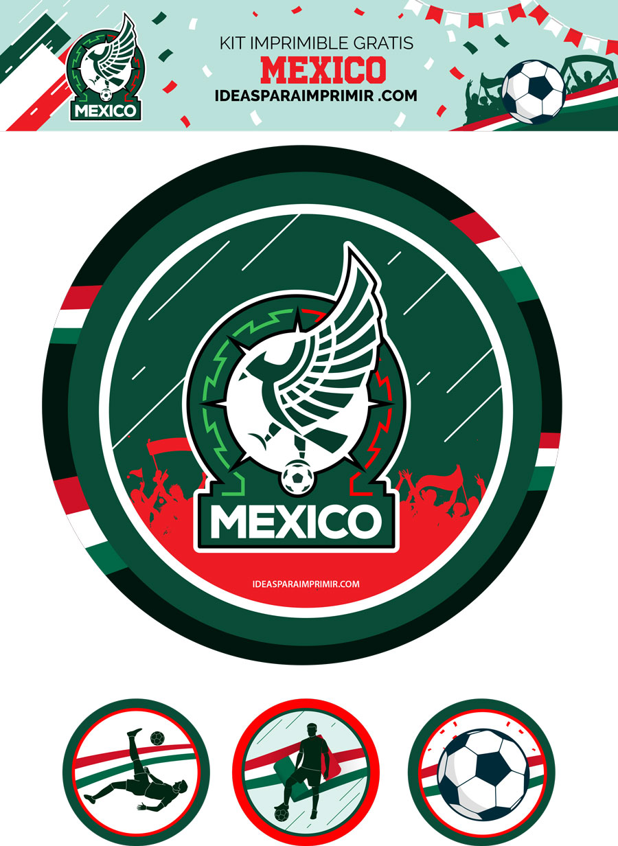 Adorno de torta o centro de mesa Selección de Fútbol de México