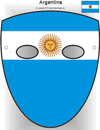 Mascara de Argentina para imprimir - Mundial Sudafrica 2010
